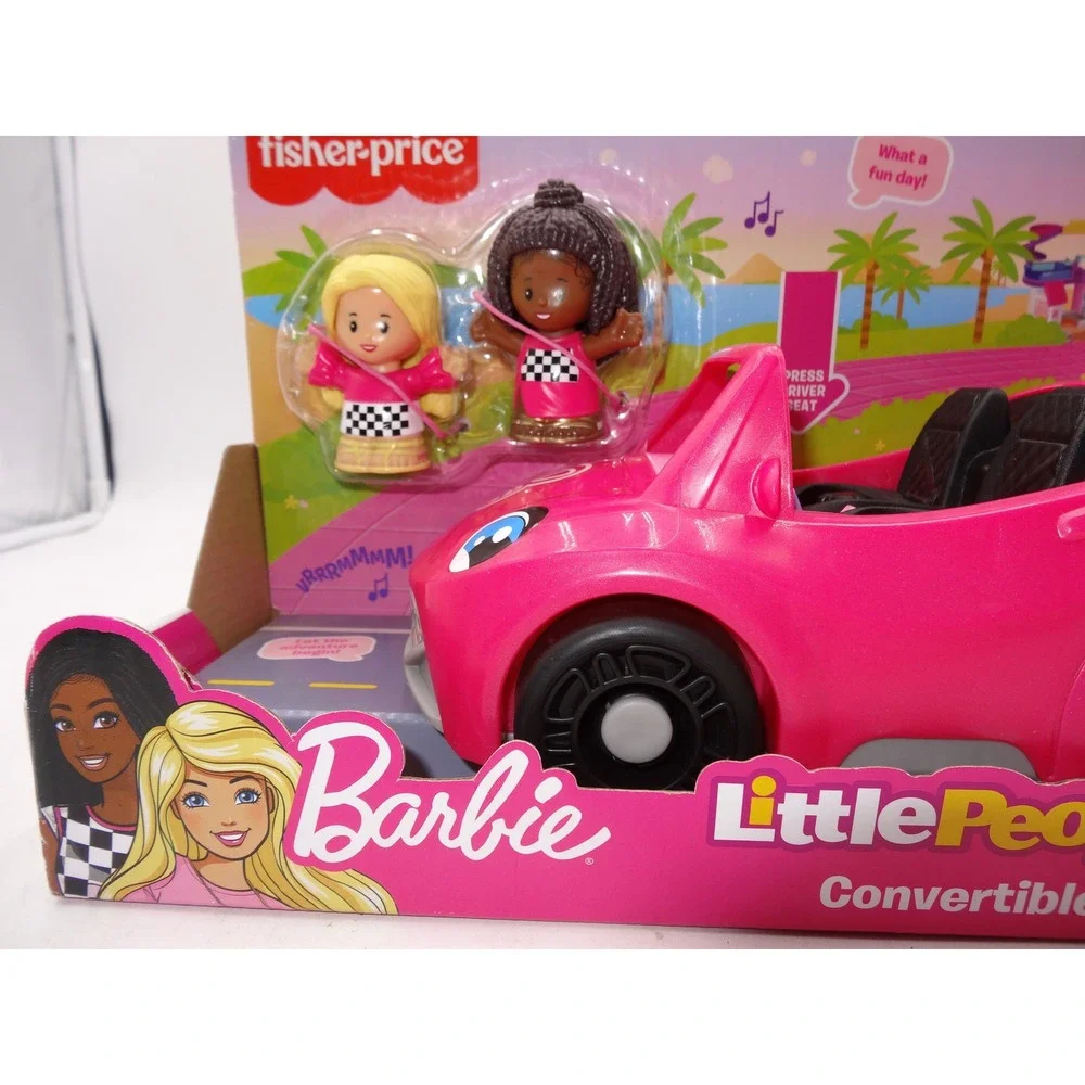 Fisher-Price Little People Barbie Convertible Toy Car with Music Sounds & 2 Figs